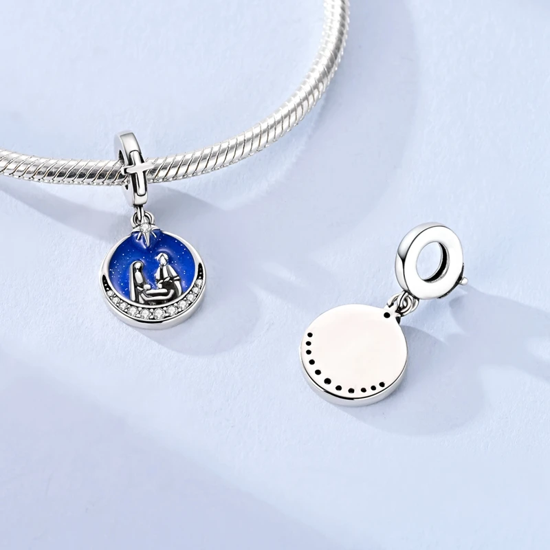 925 Sterling Silver Religious Elements Dangle Charm Beads Fits 3mm Bracelet Necklace For Women Pendant Luxury DIY Fine Jewelry