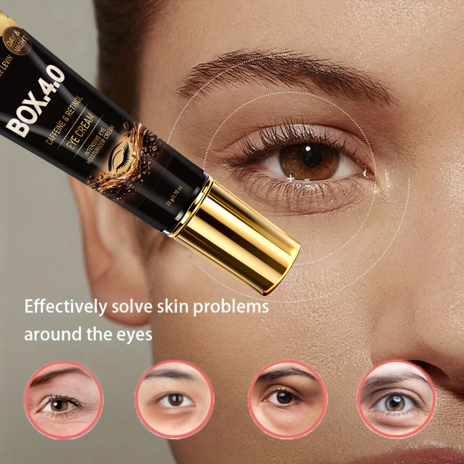 Retinol Eye Cream for Firming & Moisturizing – Caffeine Hyaluronic Acid Collagen Eye Care