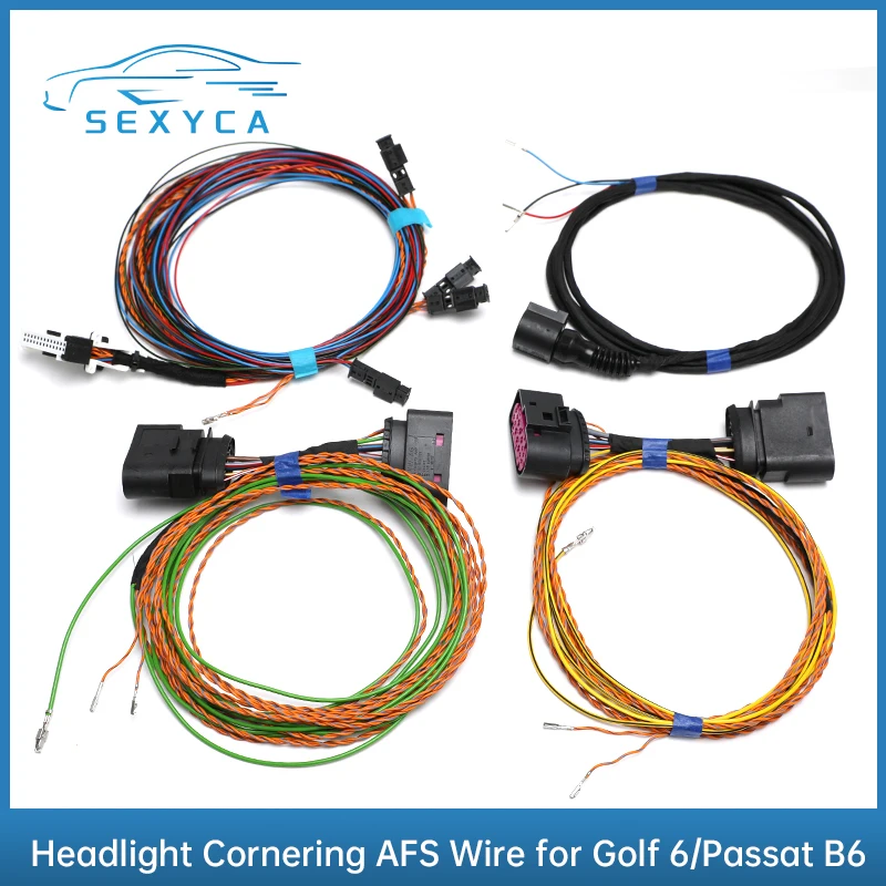 Xenon Headlight Auto Leveling Range Headlight Cornering AFS Wire Cable Harness For VW Passat B6 Golf VI 6