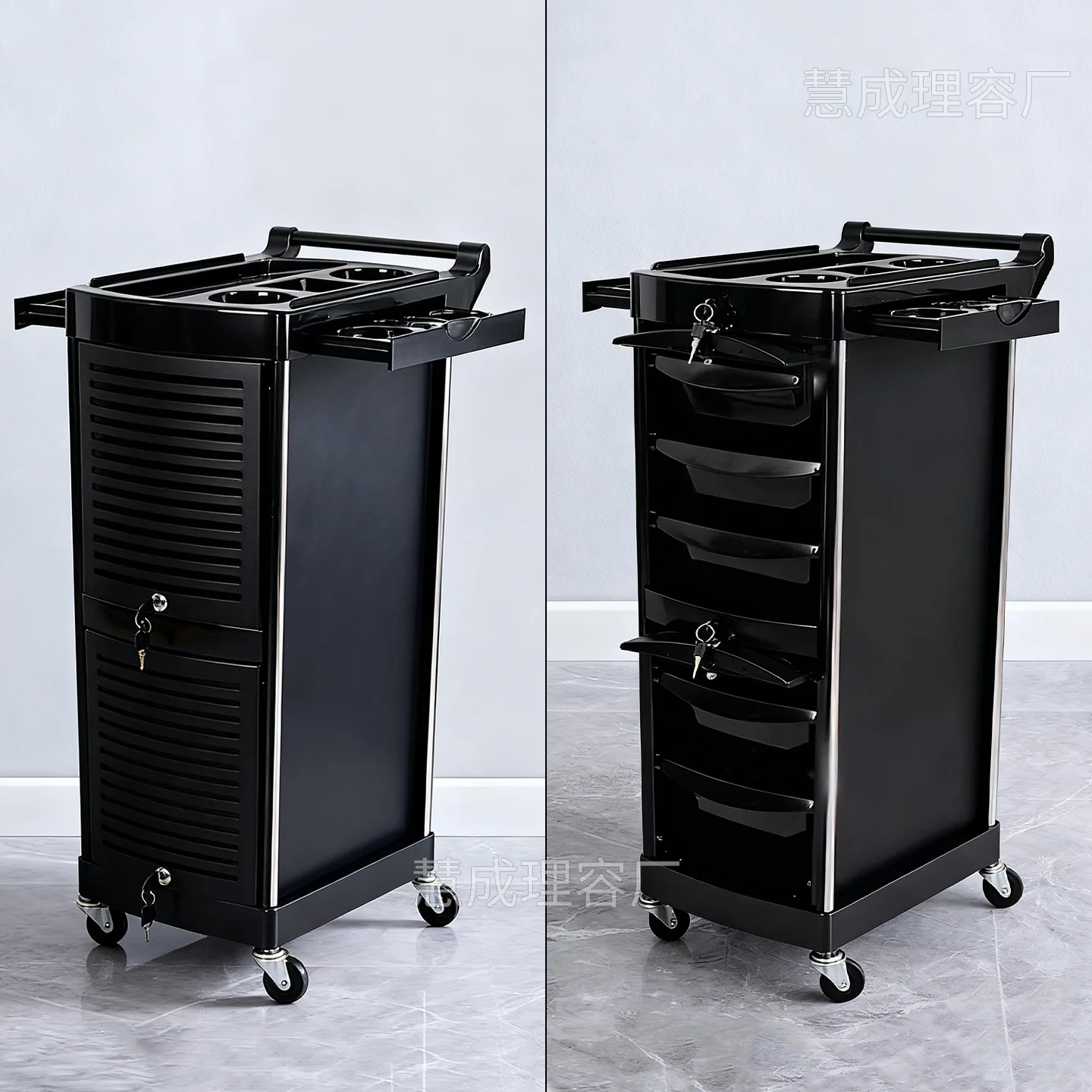 Hair salon cart, beauty salon, multi-drawer tool cart, barbershop cart, trolley perm and dye cabinet, multifunctional tool