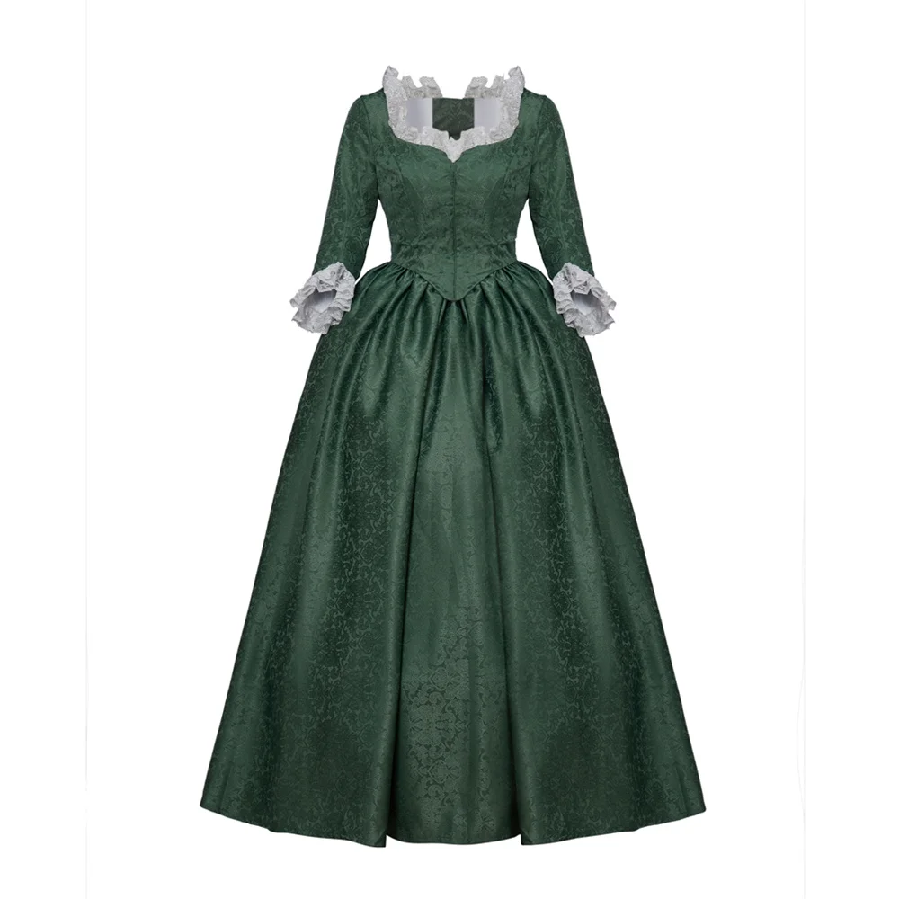 Женское зеленое бальное платье в стиле рококо Марии-Антуанетты 1700-х годов, элегантное платье французского королевского двора, красоты Марии-Антуанетты