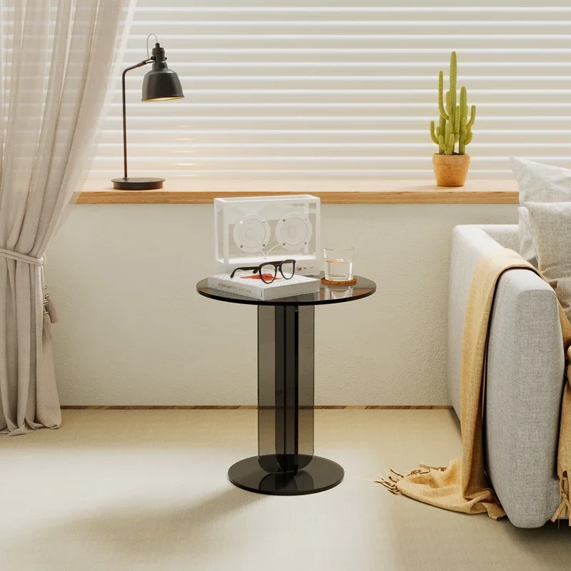 Modern Acrylic Corner Table with Round Edges MultiUse Side Table for Living Room Balcony Study and Cafe