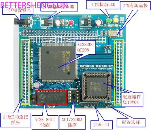 XC2S200 FPGA Embedded System Development Board