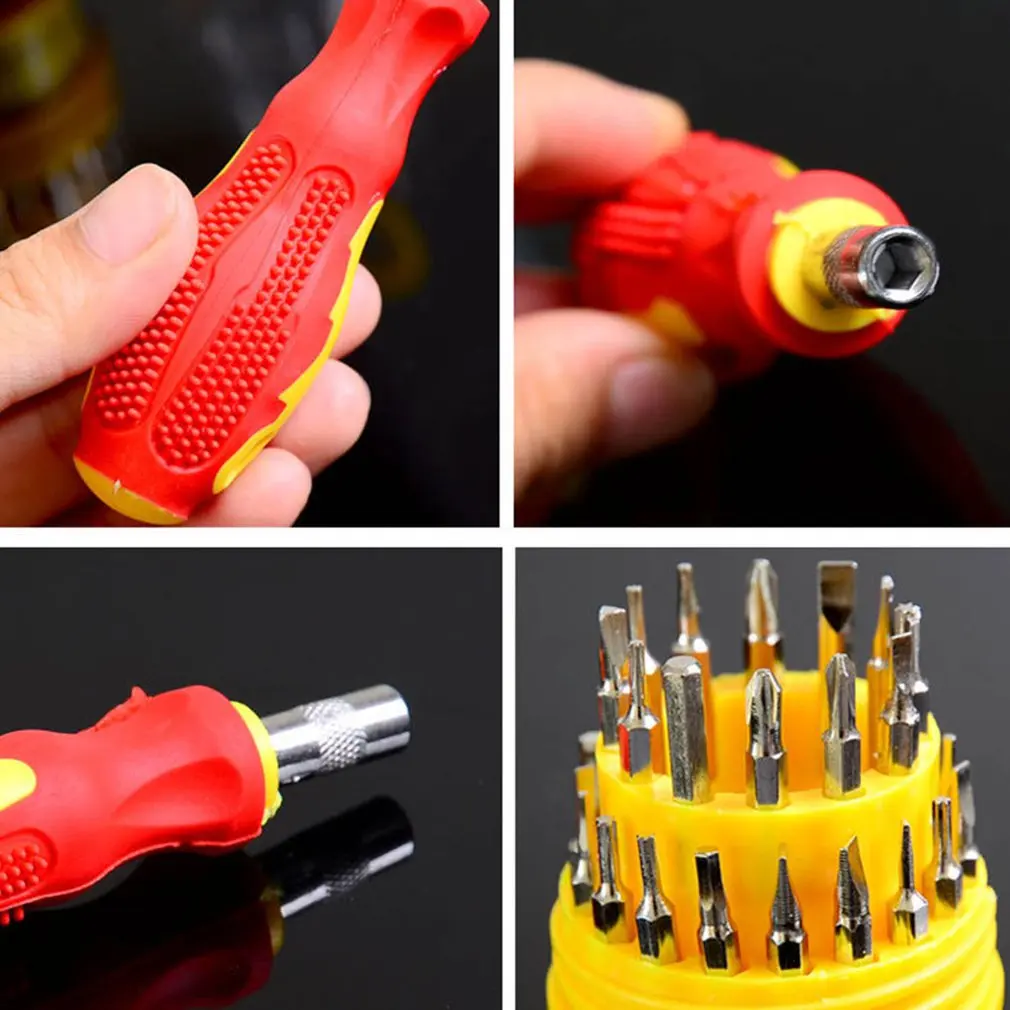 31 In 1 Screwdriver Set Household Maintenance Tools Combination Screw Disassembly Supplies Car Emergency Tools Screw Driver Kit