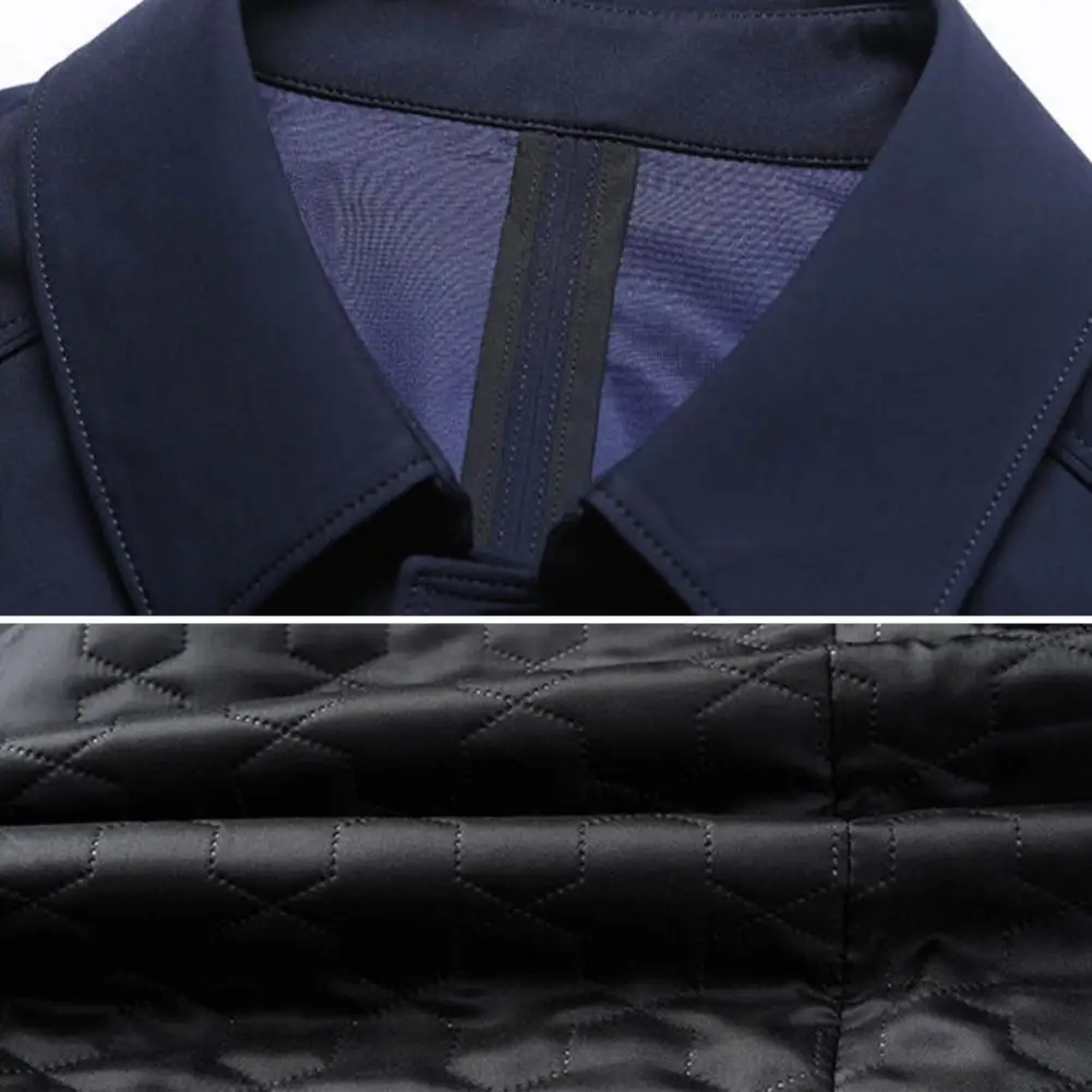 2025 L-4XL Spring Men Coat Turn-down Collar Single-breasted Cold Weather Jacket For Men Formal Business Male Cozy Men Coat