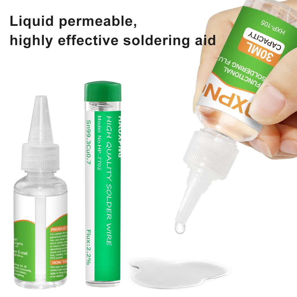30ml No-clean Liquid 18650 Battery Pole Piece Multifunctional Metal Welding Water Stainless Steel Iron Nickel Copper Flux