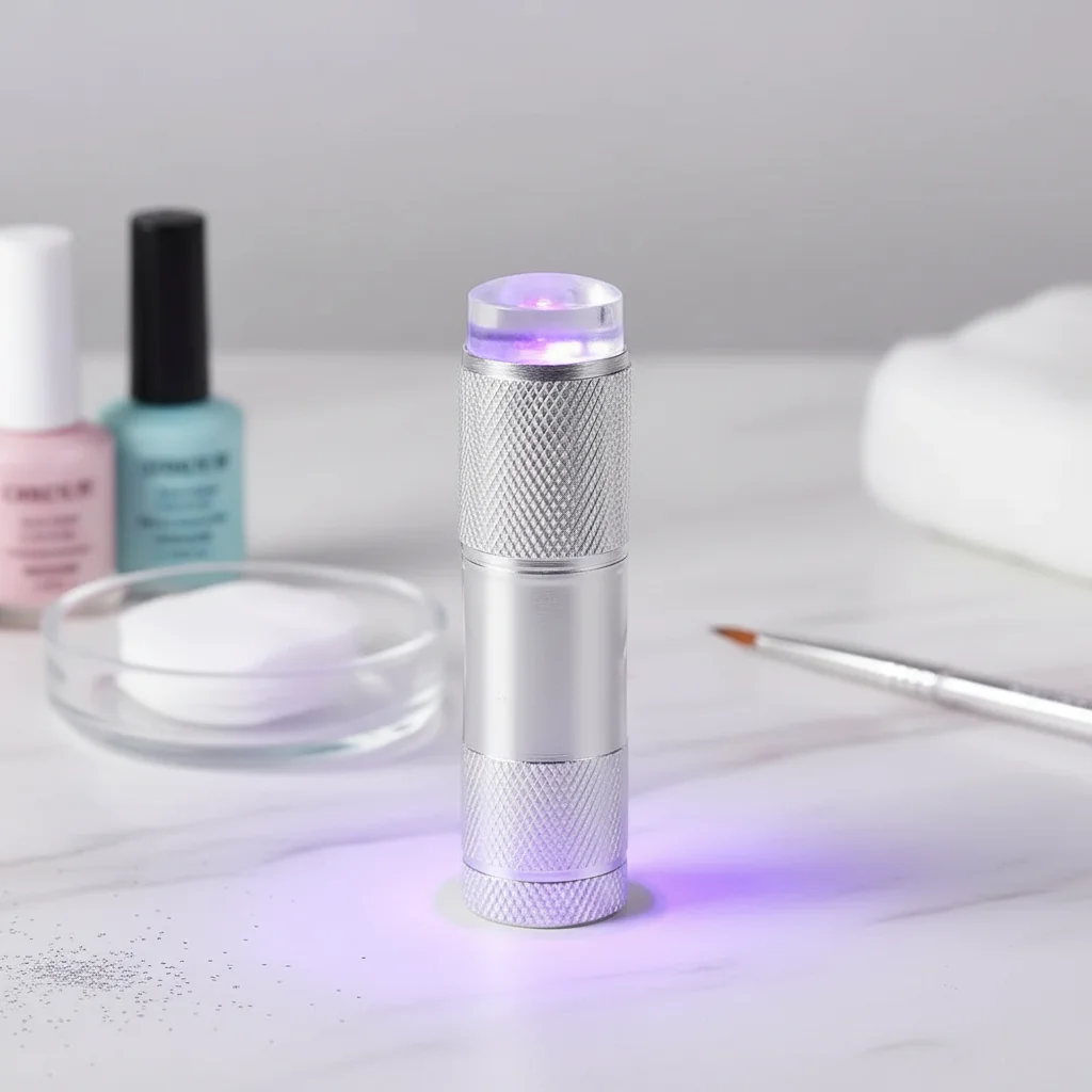 

Mini Handheld Nail Art UV Press Light with Jelly Silicone Stamper Head Quick Dry Tool 1 Pc