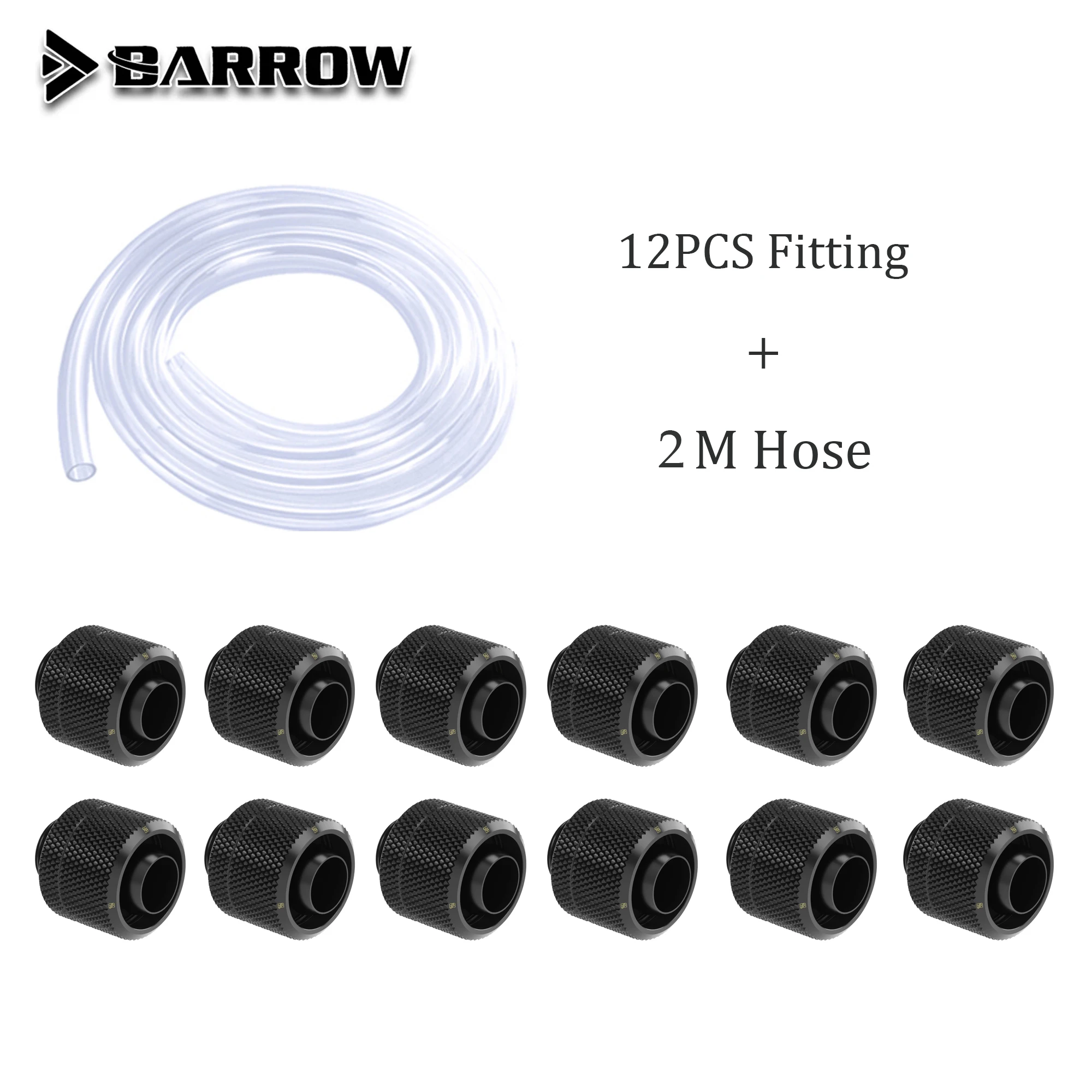 Barrow Soft Tube Fittings Combo Kit 3/8''Thick 9.5*15.9mm/9.5*12.7mm PC Water Cooling System,THKN-3/8 OD14mm/16mm Gold