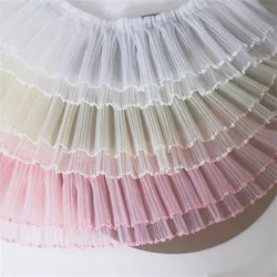 10cm Wide High Quality Eugen Yarn Lace Pleated Lace DIY Handmade For Wedding Skirt And Pet Clothing Sewing Materials