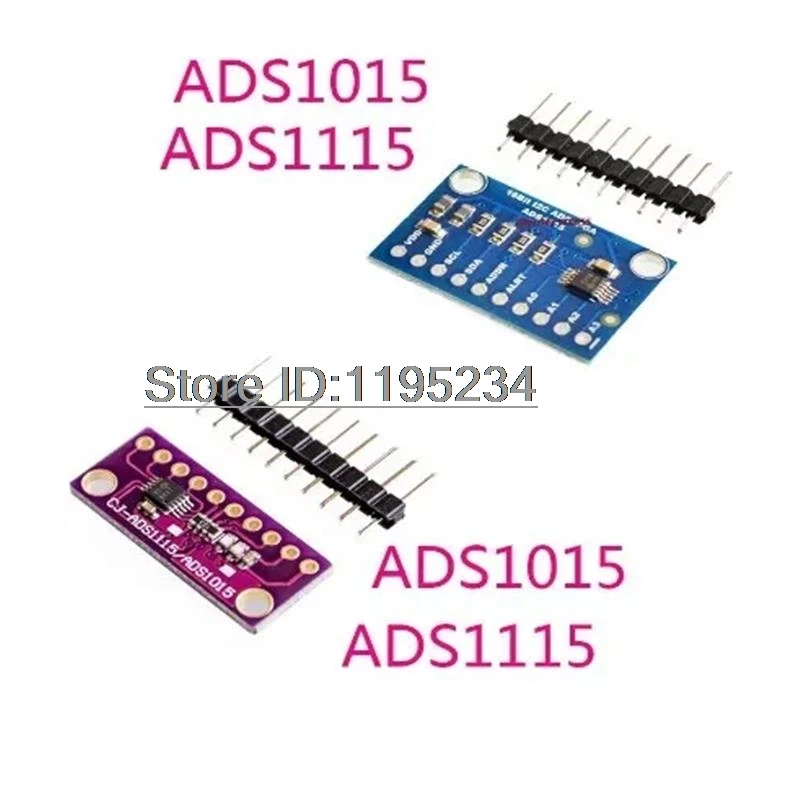 I2C ADS1115 ADS1015 16 Bit ADC 4 channel Module with Programmable Gain Amplifier 2.0V to 5.5V RPi