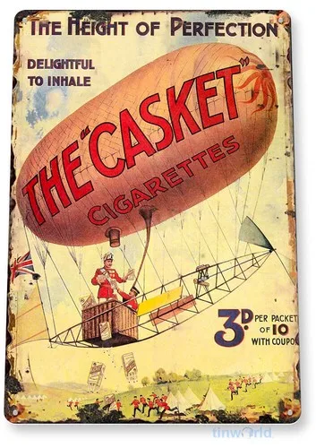 TIN SIGN The Casket Cigarettes Tobacco Décor Art Smoke Shop Store A649 --Tin Sign