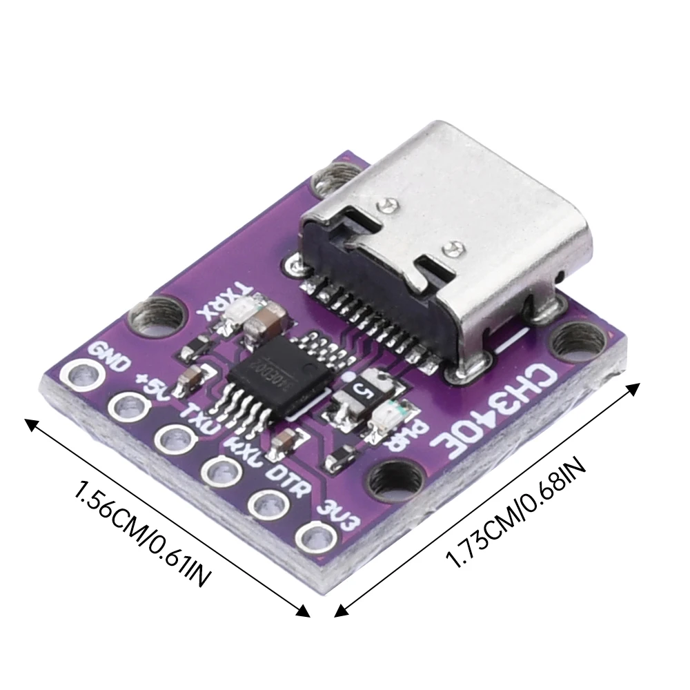 USB to TTL Module CH340E/CH340C/CH9340C Serial Converter Downloader TYPE-C Interface