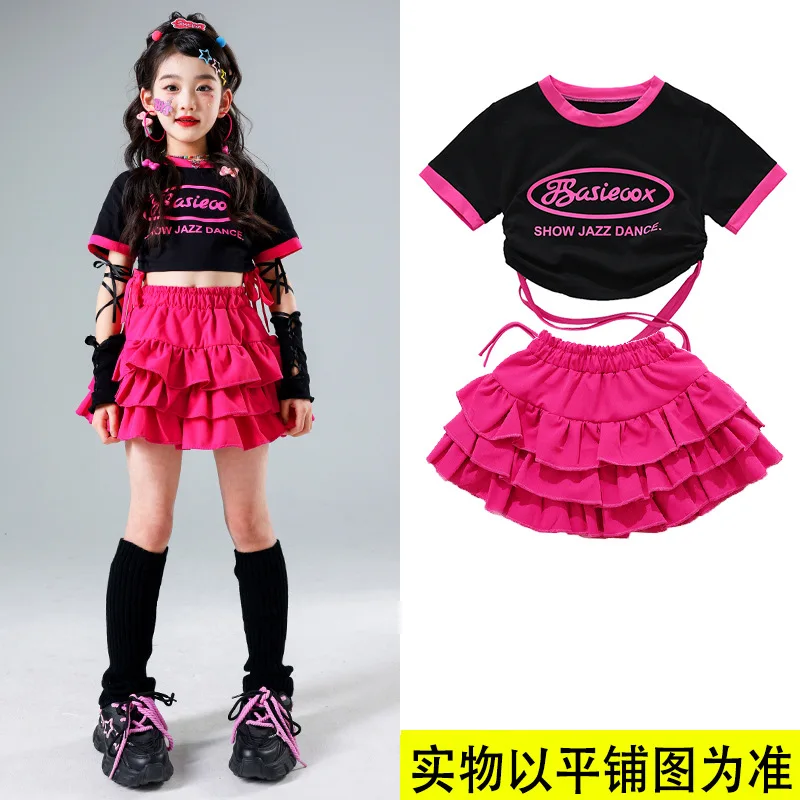 أطفال الهيب هوب ملابس المحاصيل القمم السراويل الشارع الرقص الجاز الحلو ازياء الفتيات السراويل البضائع السوداء الأطفال ملابس الشارع الشهير مجموعات #6