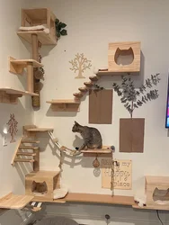 Étagère d'escalade murale pour chat, escalier de meubles muraux, ULde sisal, griffoir, arbre pour chats, couchage de chaton