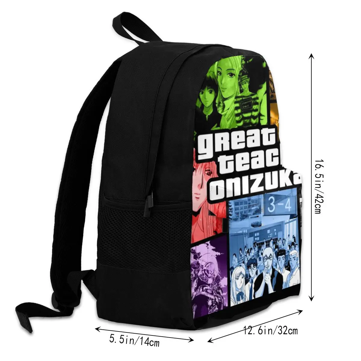 Imagem -02 - Grande Professor Onizuka Cartazes Anime Mochilas Toshiyuki Saejima Eikichi Kunio Azusa Poliéster Universal de Volta à Escola Mochila