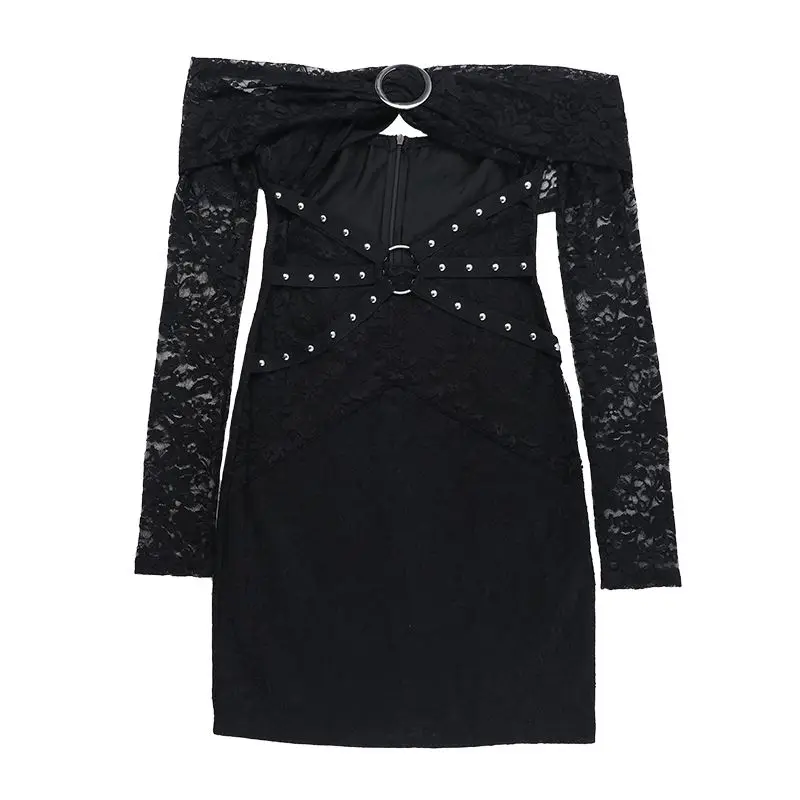 فساتين Bodycon ضمادة امرأة الطقس البارد الصوف مستقيم سيدات الأعمال قبالة الكتف العجل طول مكتب الشركة جميلة #6