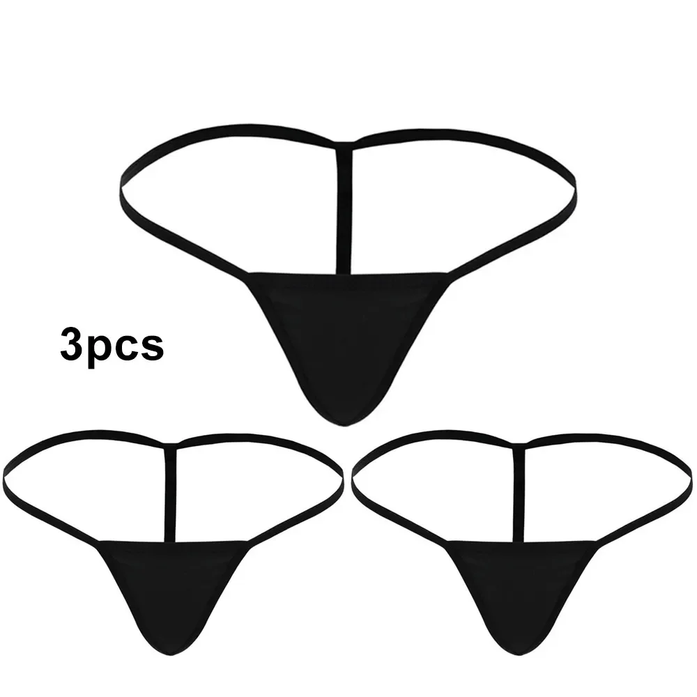 Mini cuecas de cintura baixa para mulheres, lingerie, tangas sexy, cordão G, sem costura, roupas íntimas ultrafinas, calcinhas femininas, 1 pc, 3pcs