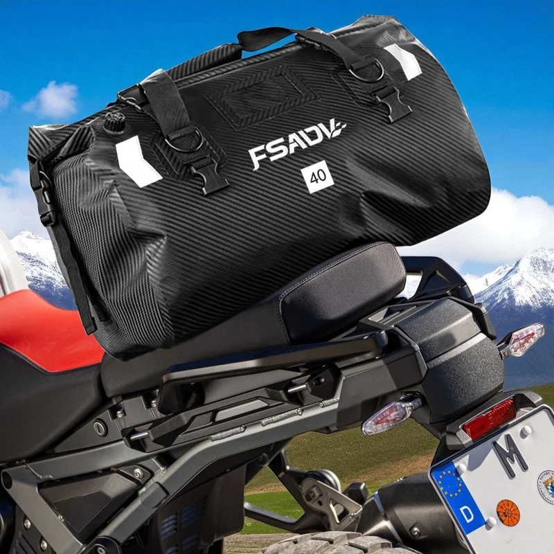 Waterproof Tail Bag Travel Outdoor Dry Luggage Roll Pack Bag 40L/66L Motorcycle Luggage Backpack Motorcycle Seat Bag For BMW