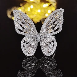 2023 New Fashion Pink Gold Silver Color Butterfly Ring Fashion Ring Adjustable for Women Party Gift Jewelry Wholesale R7146