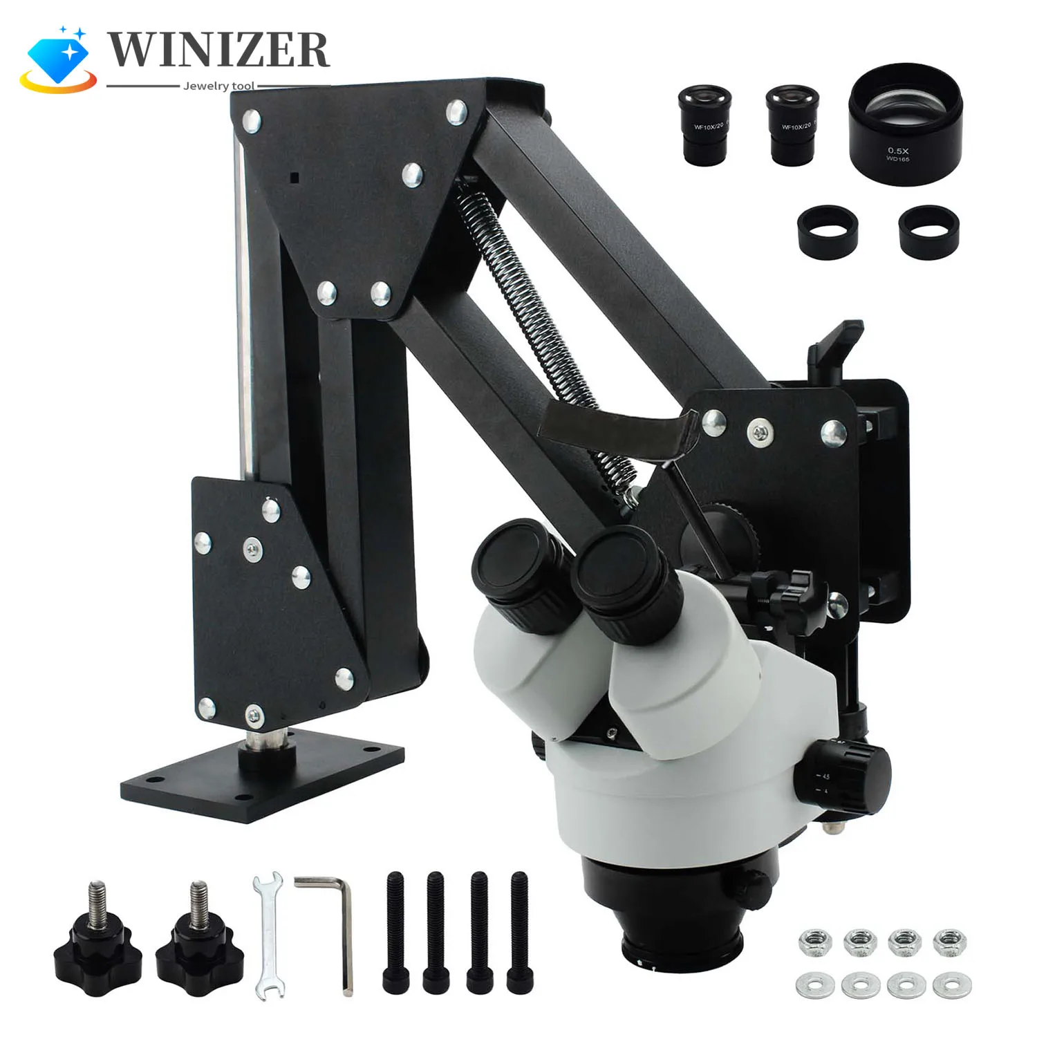 

Jewelry Tools Super Microscope with Magnifier Stand Diamond Setting Microscope with LED Light Source