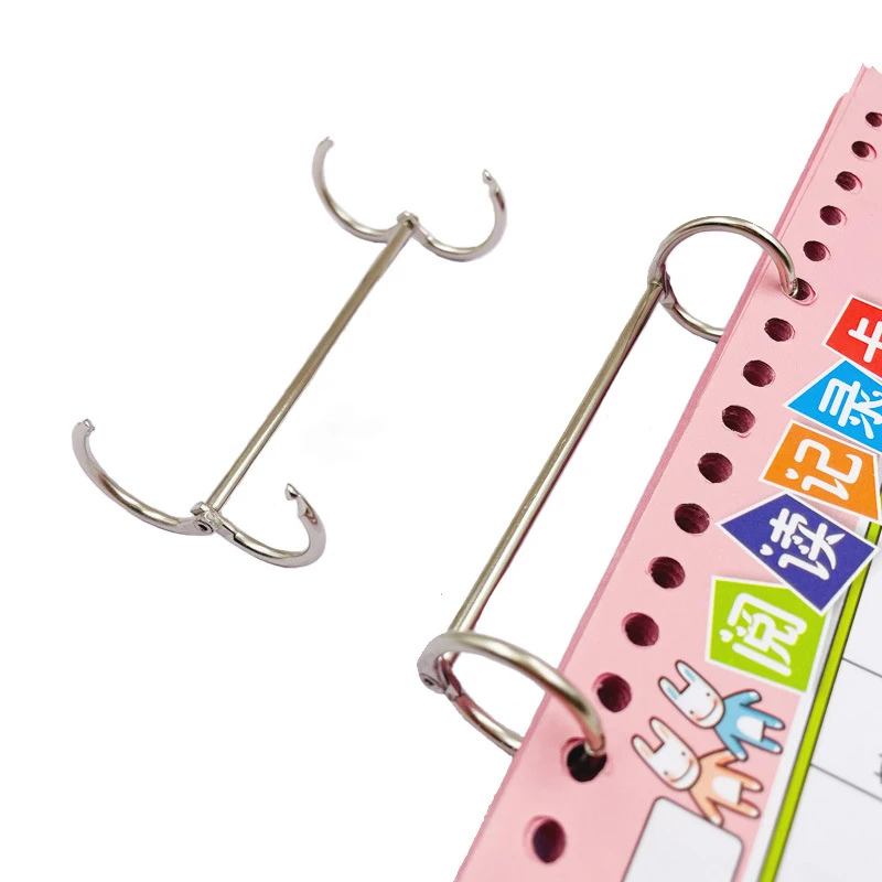 2Pcs 20-30mm Metal 2 Loop Calendar Binder Loose-leaf Ring Clips Book Binder Rings Notebook Scrapbook Office Binding Stationery