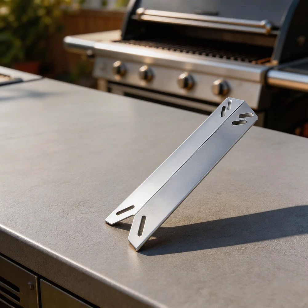 BBQ Shield 201 SS Heat Plate Even Heat Distribution Vaporizes Drippings Reduces Flare-ups Premium Stainless Steel Grill Plate