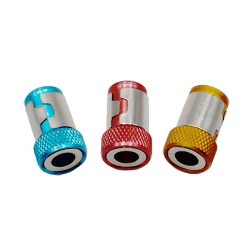 1/4 batch head color magnetic coil screwdriver tip filling magnetic coil metal screwdriver head positioning steel sleeve tool