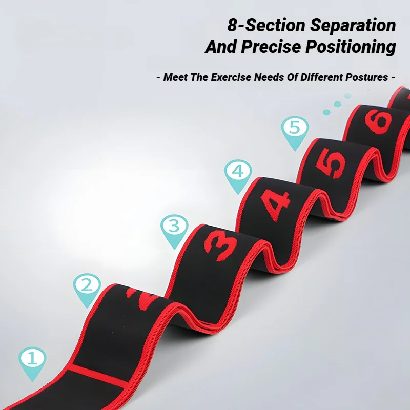 8 Section Style Dance Resistance Band Yoga Stretching Pilates Fitness Digital Elasticity Elastic Stretch Training Tension Belt image 4