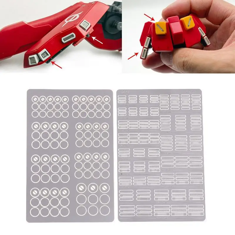 1 conjunto gunpla modificação de detalhes de plástico corpo inteiro ranhura universal hg mg rg modelo máquina de chip de gravação de metal