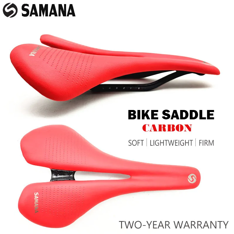 SAMANA Super Light Carbon bike Saddle MTB Road  Carbon Fiber Bicycle Seat Comfortable Leather EVA Cycling Racing Cushions