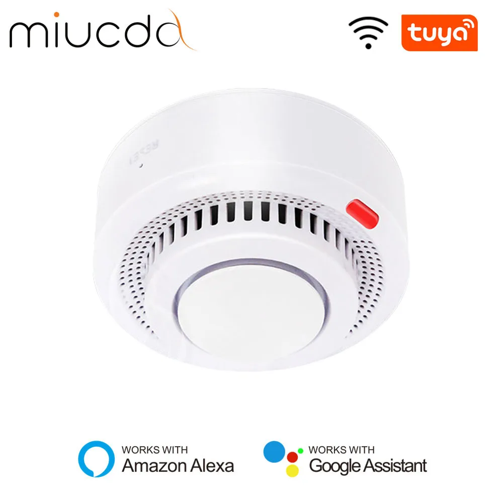 MIUCDA-Detector de humo inteligente Tuya WiFi, protección contra incendios, alarma de humo, Sensor de humo, sistema de seguridad para el hogar