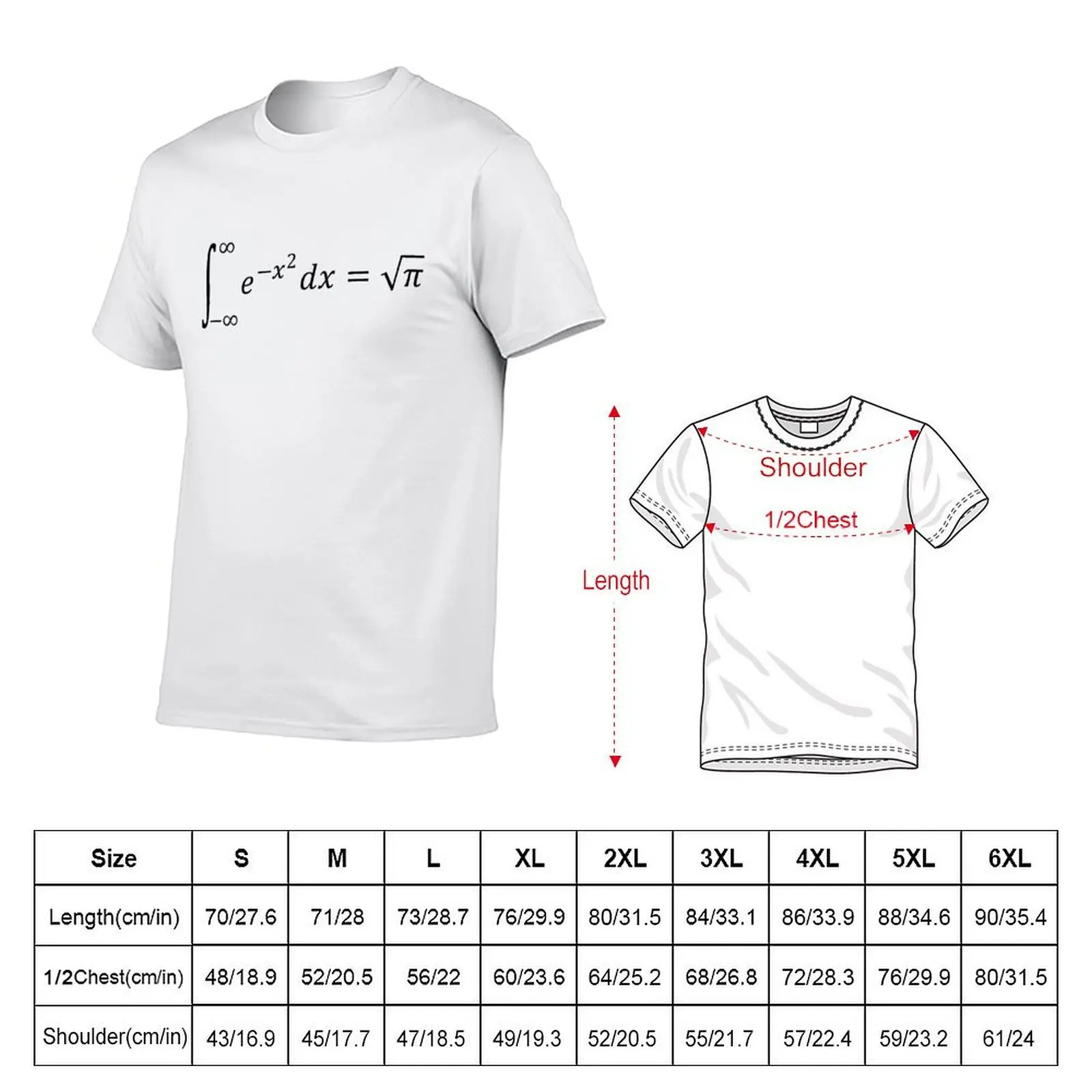 Gaussian Integral Equation T-Shirt Breathable Travel T-Shirt