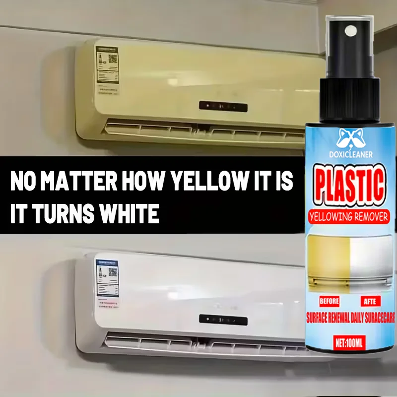 

Многофункциональный спрей для удаления пожелтения и пятен пластика, быстродействующий окислительный аппарат, подходит для кондиционера