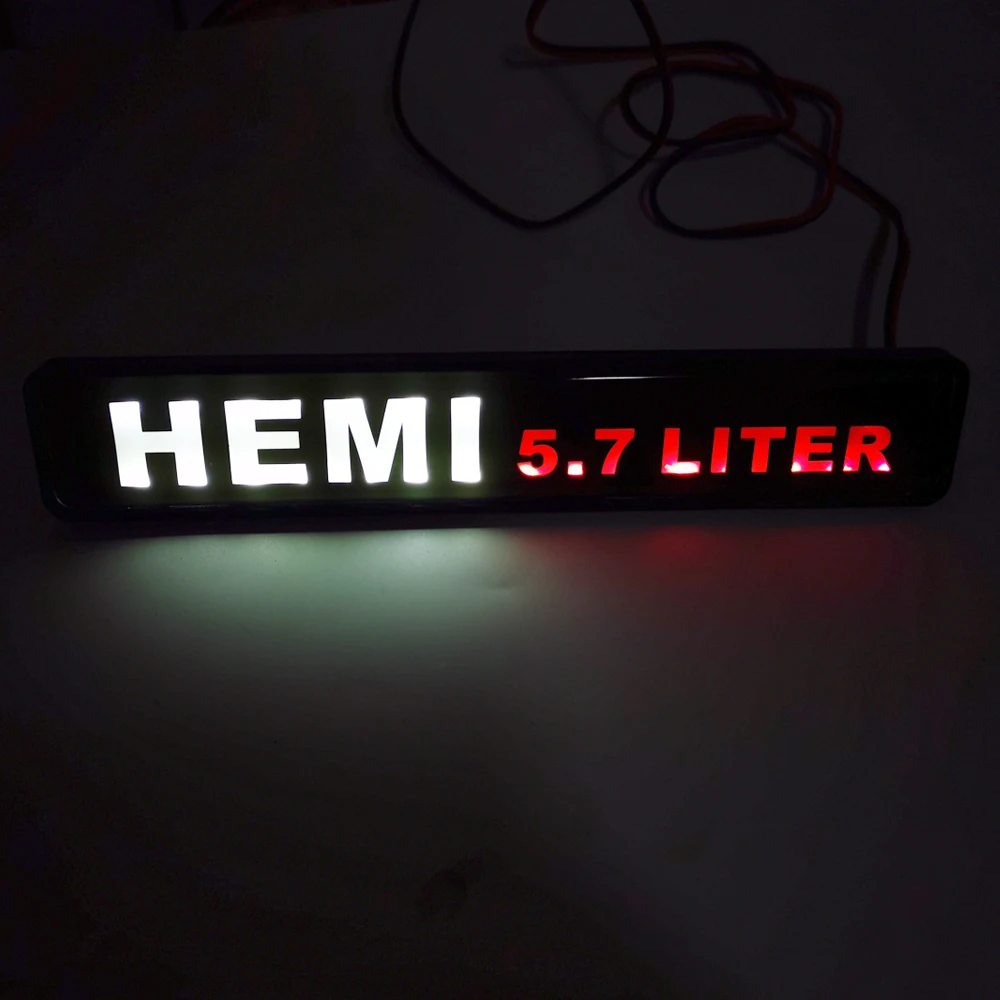 الأبيض LED HEMI 5.7 لتر شارة ضوء HEMI مصبغة ضوء LED صافي جو مصباح لكرايسلر سيارة التصميم كرايسلر مصباح شواء