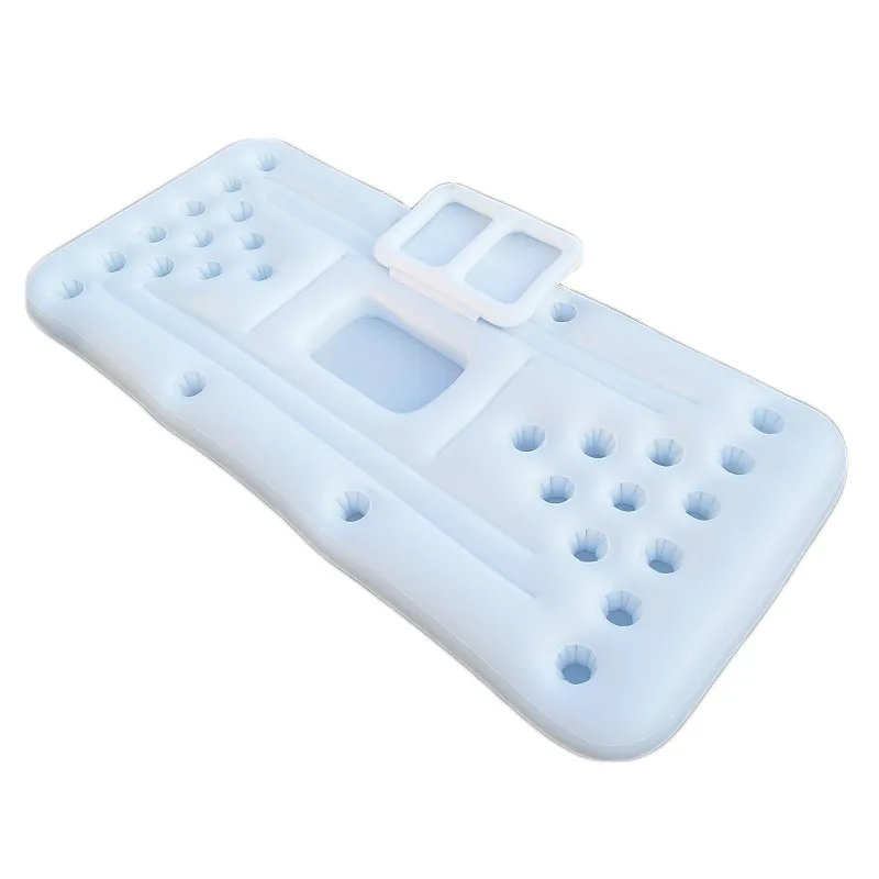 Factory in Stock 28 Cup Holes Water Pool Party Game Raft Pool     PVC Inflatable Beer Pong Table