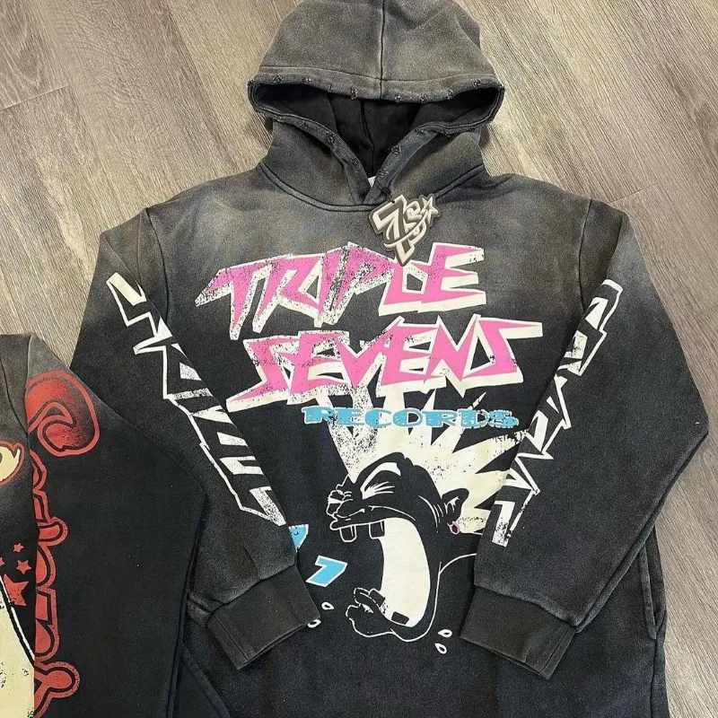 Sudadera con capucha para hombre y mujer, jersey de gran tamaño con estampado de letras de Rock, Hip-hop, estilo gótico y Punk, Y2k, Harajuku, motocicleta