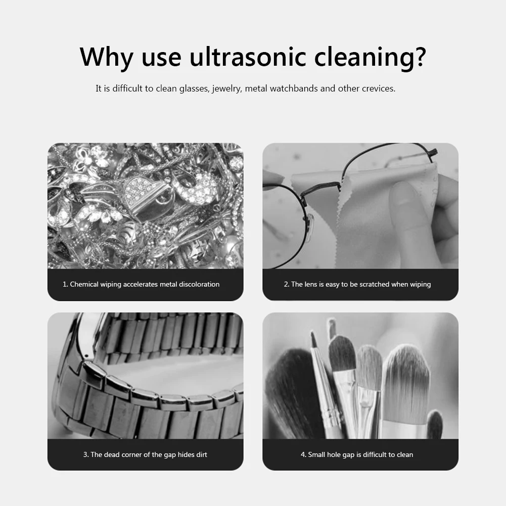 Ultrasonic Cleaning Machine High Frequency Vibration Cleanser High Frequency Washing Tool Watch Jewelry Glasses Braces Cleaner