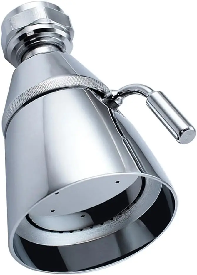 

Angle Simple High Flow Shower Head with Brass Swivel Joint, Adjustable Sprayer, G1/2 Chrome Finish