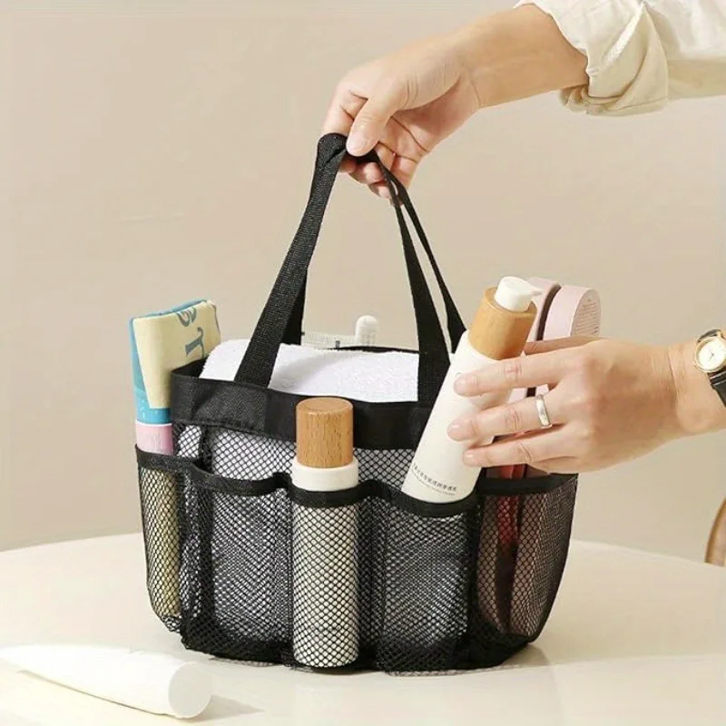 Portable Shower Storage Bag Quick-Drying Mesh Shower Bag Mesh Shower Caddy Tote For Bathrooms Space Saving & Lightweight For