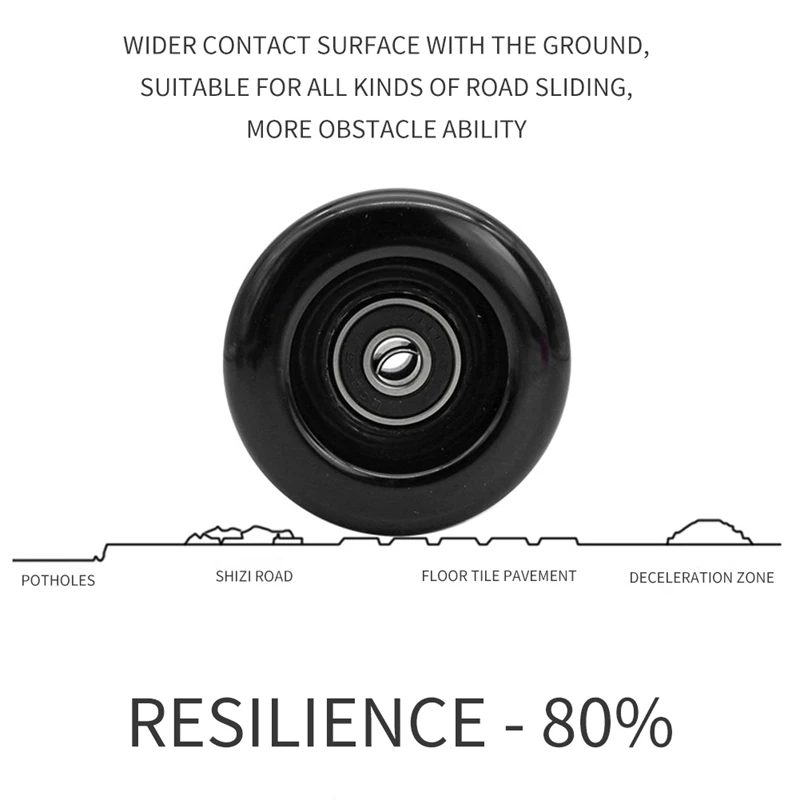 4 pçs patins de rolo de fileira dupla patins de quatro rodas patins de rolo rodas não brilhantes rodas resistentes ao desgaste do plutônio
