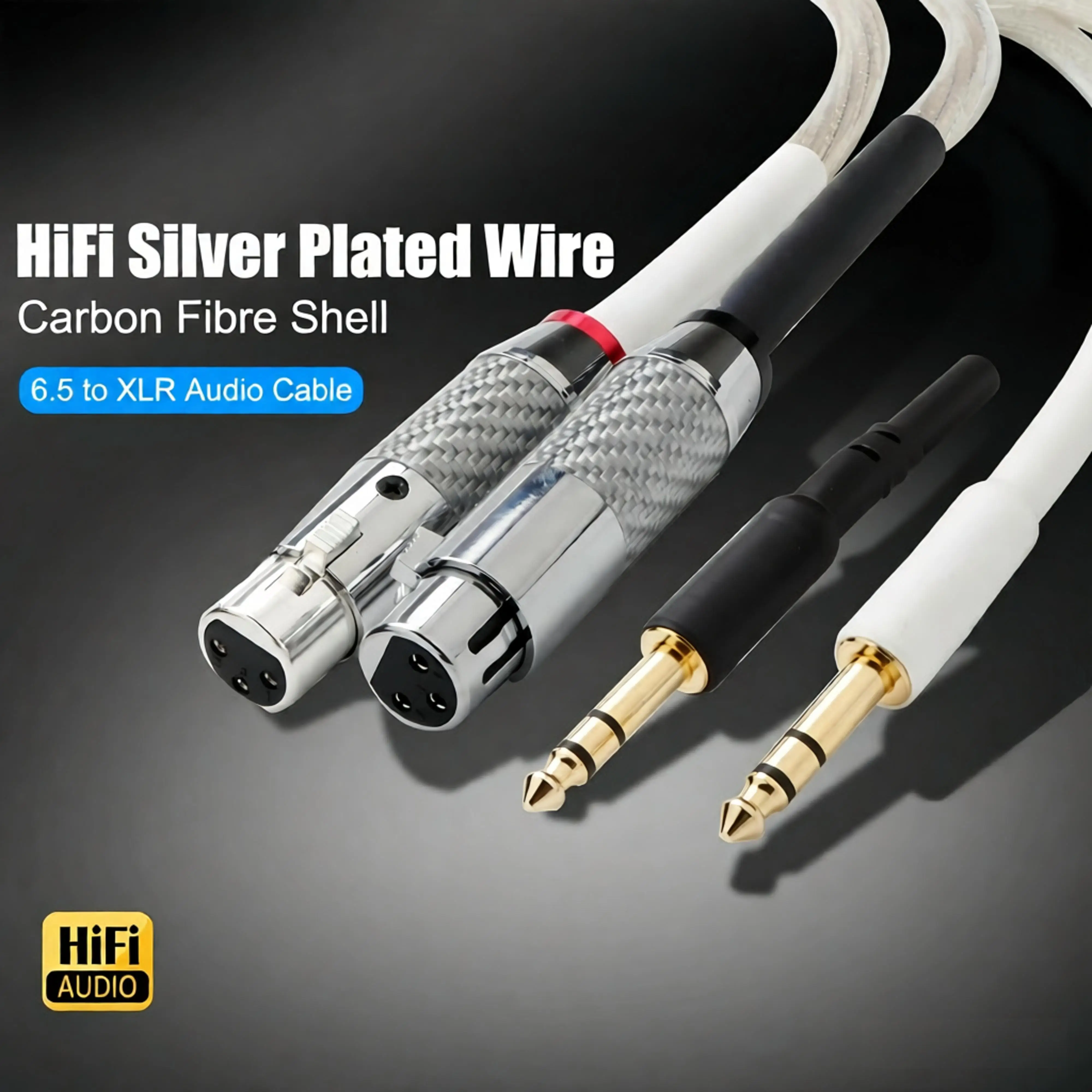 High-end HiFi 6.5 to XLR Cable Mixer Speaker OCC Silver Plated Conductor 6.5 mm TRS Jack to XLR Female Plug Audio Cable