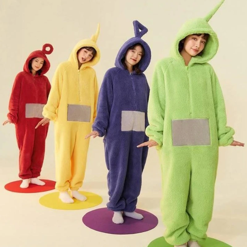 2026 nuevos disfraces Cosplay hogar 4 colores divertido Tinky Winky Anime Laa-Laa Po suave manga larga pieza pijama disfraz Cos Garfield