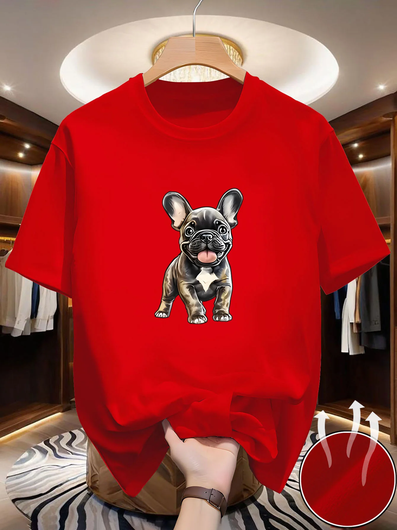 Single men's round-neck short-sleeved T-shirt with vivid print. Multi-functional design. Comfortable, breathable, durable. Fashi