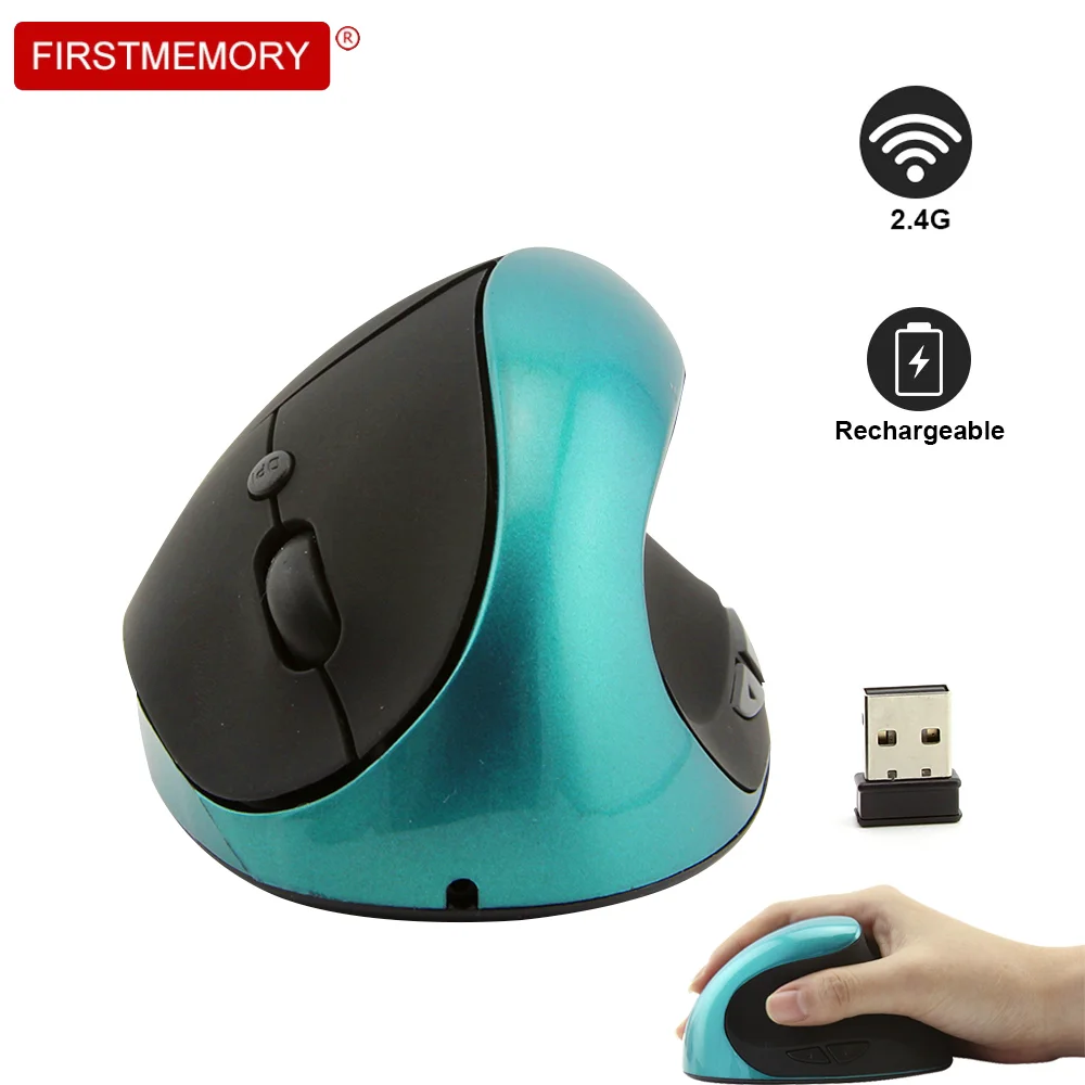 

Wireless Mouse Rechargeable Vertical Ergonomic Mause USB Optical Mouse 6D 1600 DPI Computer Gaming Mice For PC Laptop Desktop