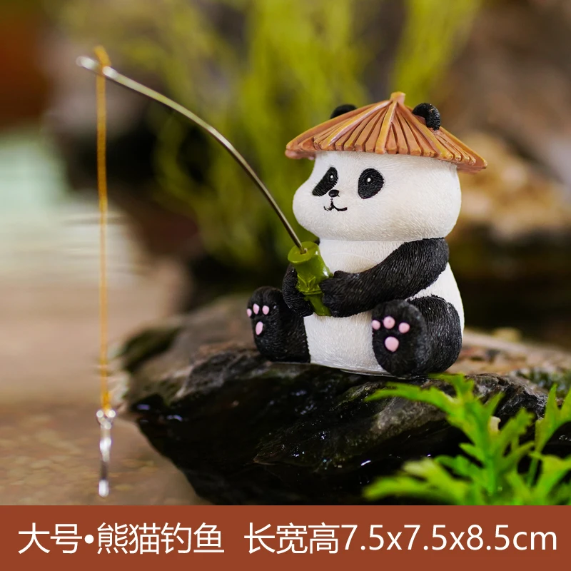 Ecological Panda Fishing Decoration Ornaments, Chinese Rockery, Flowing Water, Fish Pond Landscaping