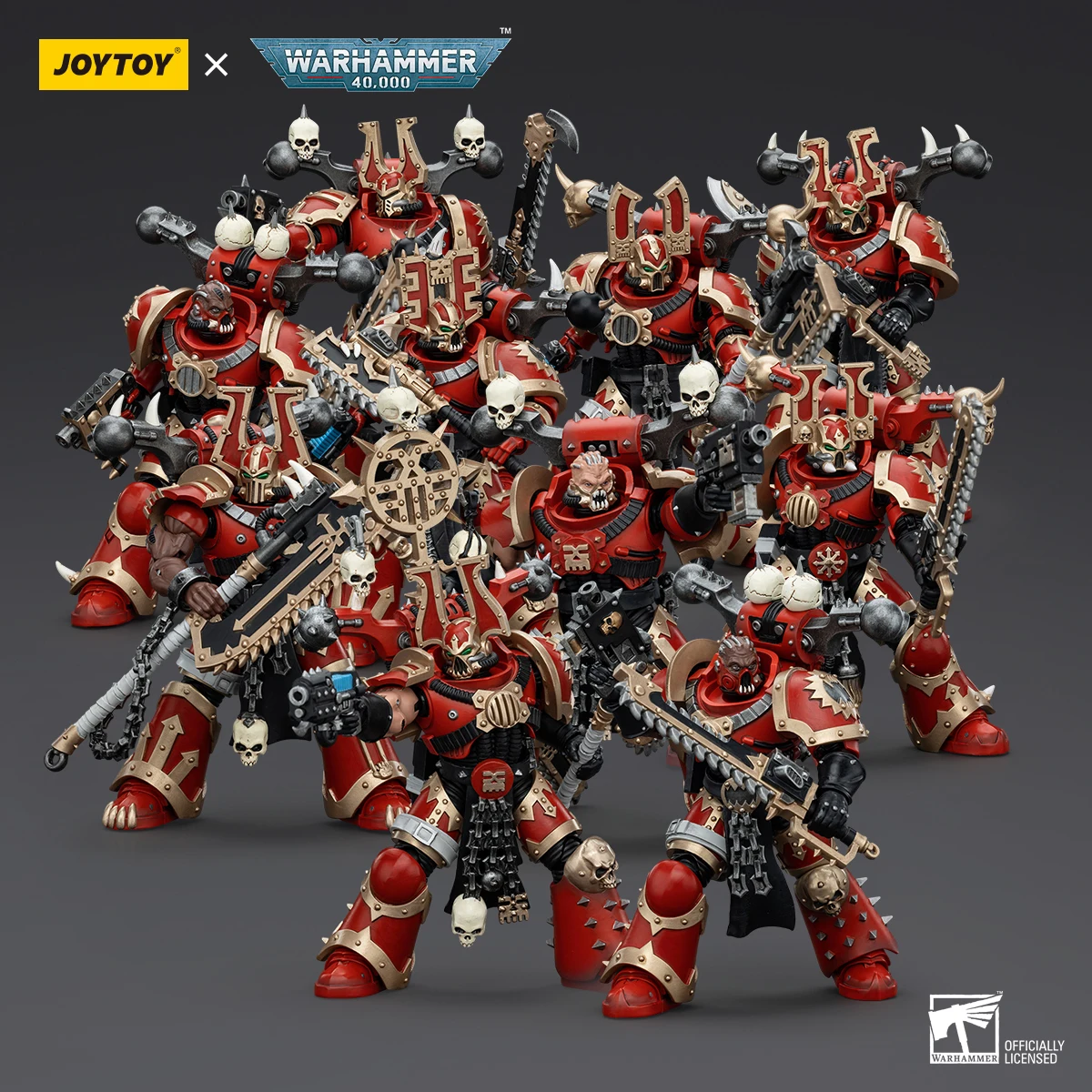 JOYTOY Warhammer 40K 1/18 Scale World Eaters Khorne Berzerker Action Figure Model Toys For Collection