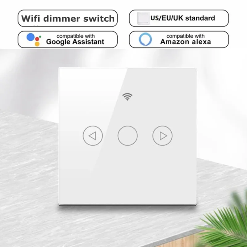 

New Touch Dimmer Switch Crystal Glass Panel Wifi Remote Control Work With Alexa Google Ewelink Automation Module 220V