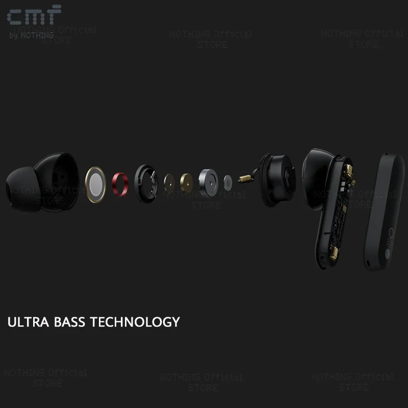الإصدار العالمي CMF Buds Pro 45dB hybird Active Noise Original Bass UP 11 ساعة من موسيقى غير قابلة للإيقاف Ultra Bass Technology buds Pro