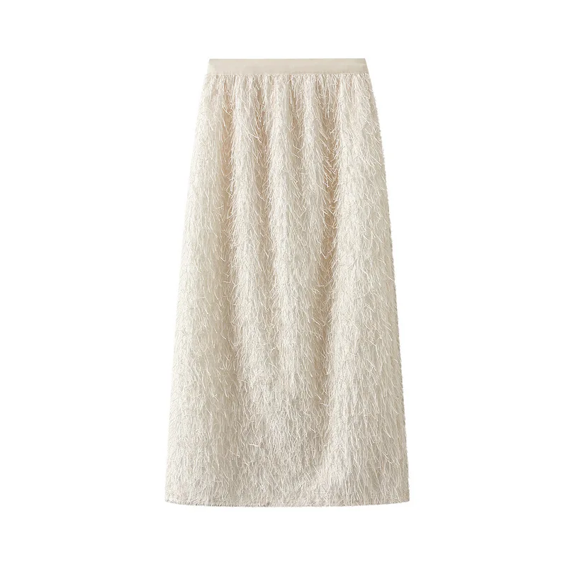 High end design with feather tassel skirt, this year's popular half skirt, hip wrap, autumn and winter image 4