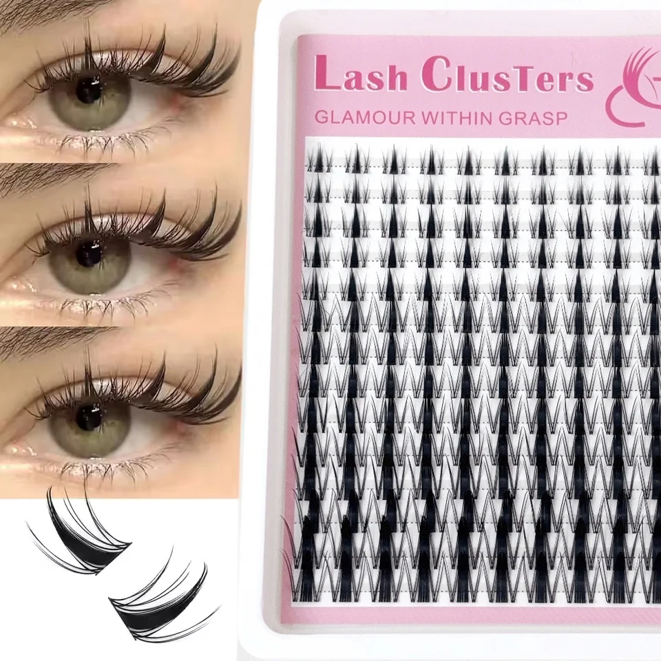 140pcs Fairy Eyelash 8-16mm Manga Eyelash C Curl Upright - Large Span DIY Eyelash Natural Expansion Wet Look Sharp Anime